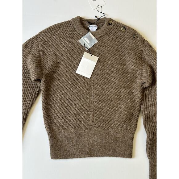 Bottega Veneta Women's Alpaca Chevron Knit Brown Sweater L 719793 IT NWT $1900 - Picture 1 of 12